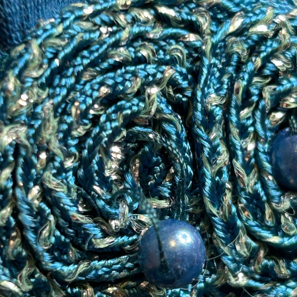 Agenda Large Embellished Sleeveless Blouse Teal Blue - Picture 3 of 6